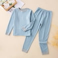 thumbnail image 4 of Ruyang Toddler 2 Piece Outfit Oversized Long Sleeve Crew Neck Top Jogger Pants Kids Striped Sets Fall Winter Home Loungewear, 4 of 5