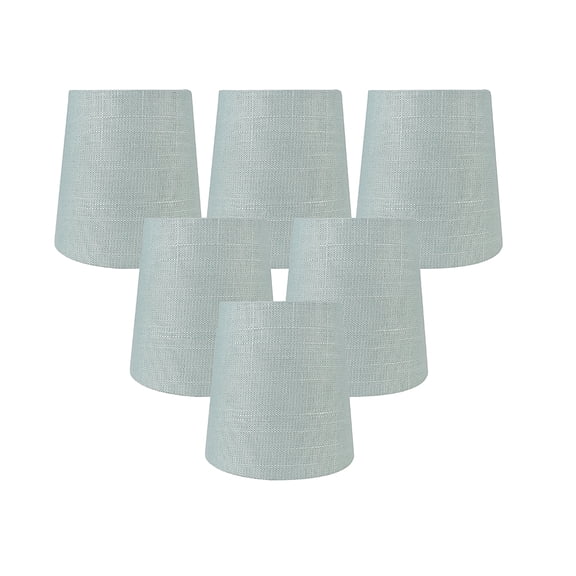 Meriville Set of 6 Capri Linen Clip On Chandelier Lamp Shades, 3.5-inch by 4.5-inch by 4.5-inch