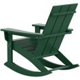 thumbnail image 6 of Costaelm Palms Modern Adirondack Plastic Outdoor Rocking Chairs (Set of 4), Dark Green, 6 of 8