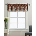 thumbnail image 3 of Kitchen Cafe Valance Curtain for Small Windows,Dwarfs and Coffee Bean on Brown Rod Pocket Short Valances Cappuccino Flat White Window Treatment Panel for Living Room/Bedroom/Bathroom,42x12in, 3 of 9
