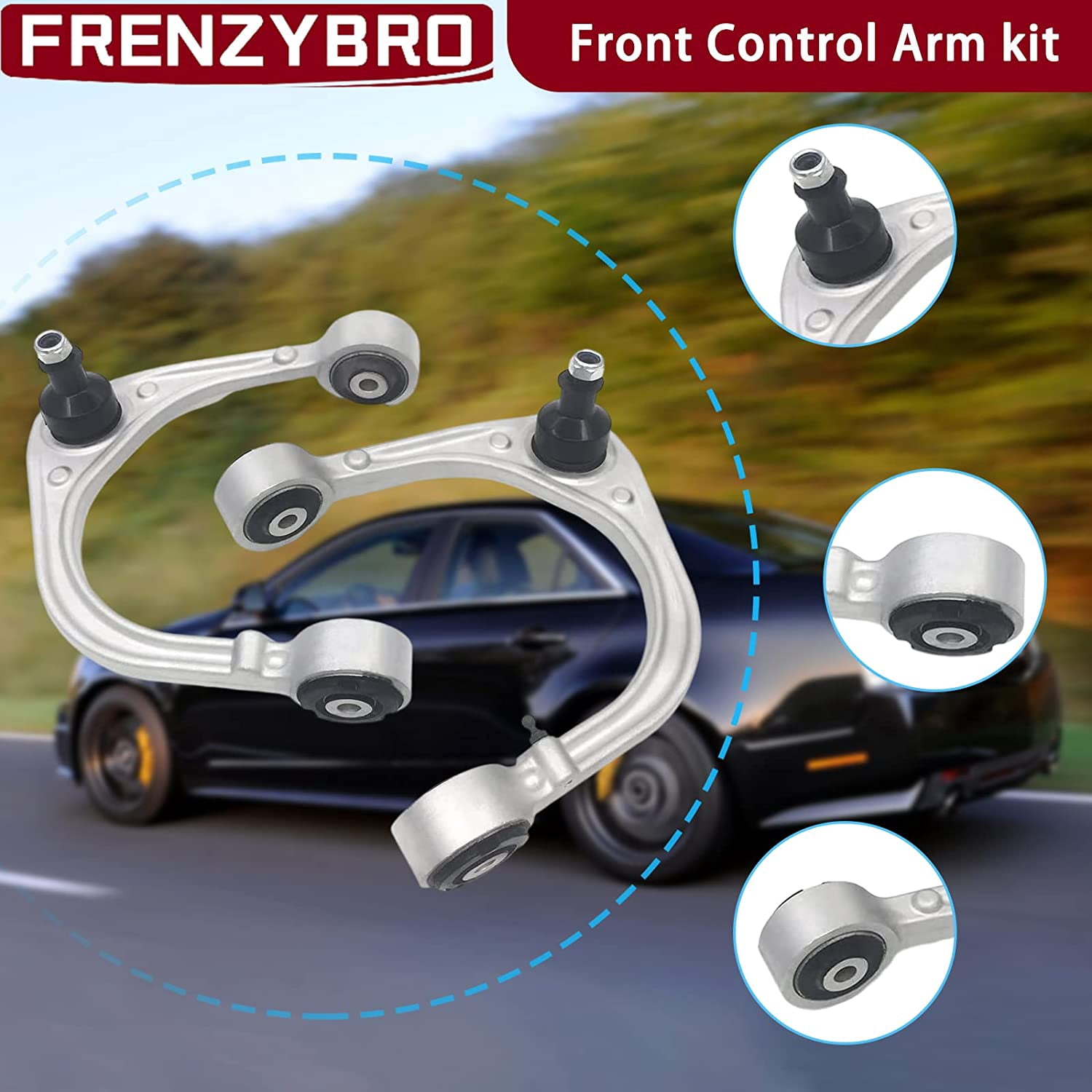 Frenzybro 2 Pcs Front Upper Control Arms w/Ball Joints Bushings Assembly MS501219 MS501220 15219467 15219468 Replacement for Cadillac CTS 2008-2014 (RWD 2WD)