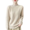 thumbnail image 4 of MESSUEN Thermal Turtleneck Winter Sweaters for Women Long Sleeve Undershirt for Women Ladies Sweaters for Winter Women Sweaters Cute Sweaters for Women Beige L, 4 of 4
