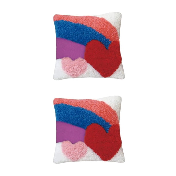 Funda de cojín con patrón de arcoiris DIY Monstrate ZD145 arcoiris rojo 2Conjunto