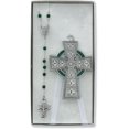 thumbnail image 1 of Celtic Crib Cross Rosary Set Great Gift for New Baby, 1 of 1