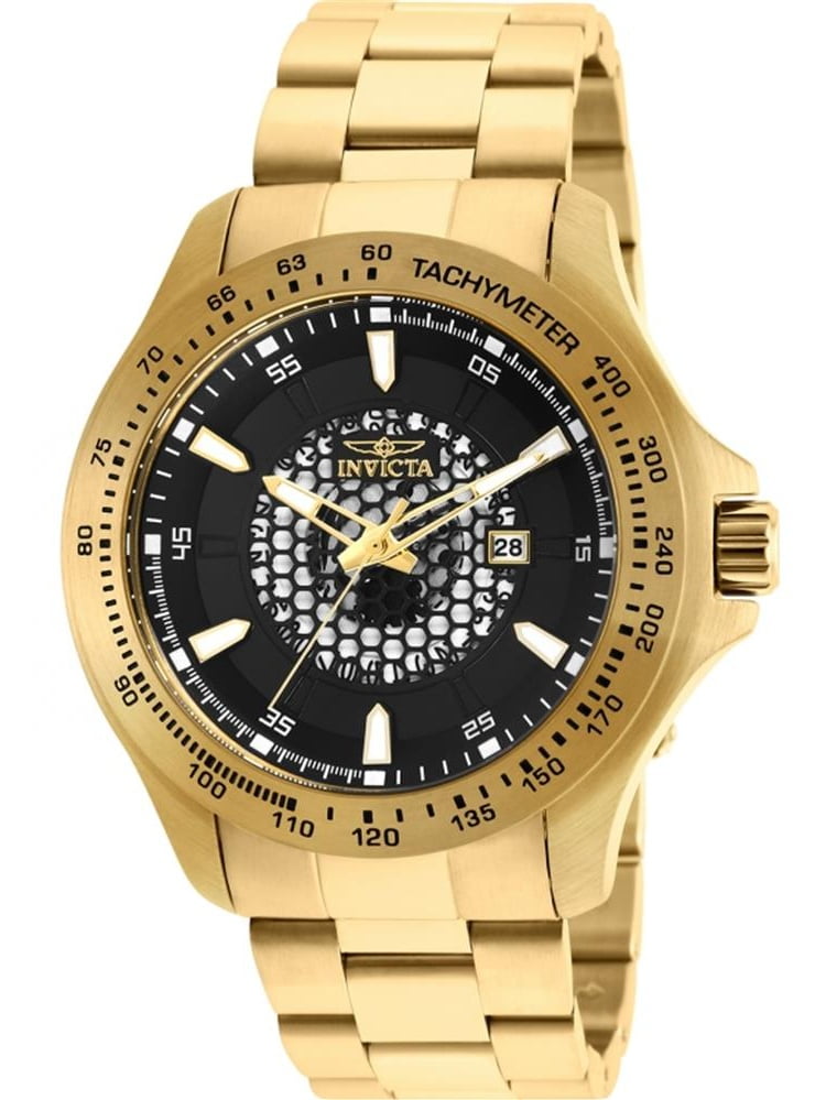 Invicta - Invicta Men's Speedway Gold-Tone Steel Bracelet & Case ...