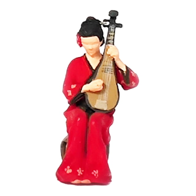 Figuras de diorama Zulema 1/64 s de jugadores de instrumentos chinos Rojo Pipa