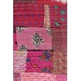 thumbnail image 3 of Pink Embrodiery Beautiful Handmade Vintage Silk Sari Jari Patchwork Khambhadiya Kantha Quilting Kantha Quilt Reversible Bed Cover Assoted Kantha Quilt Throw Blanket / Twin/Queen/King, 3 of 4