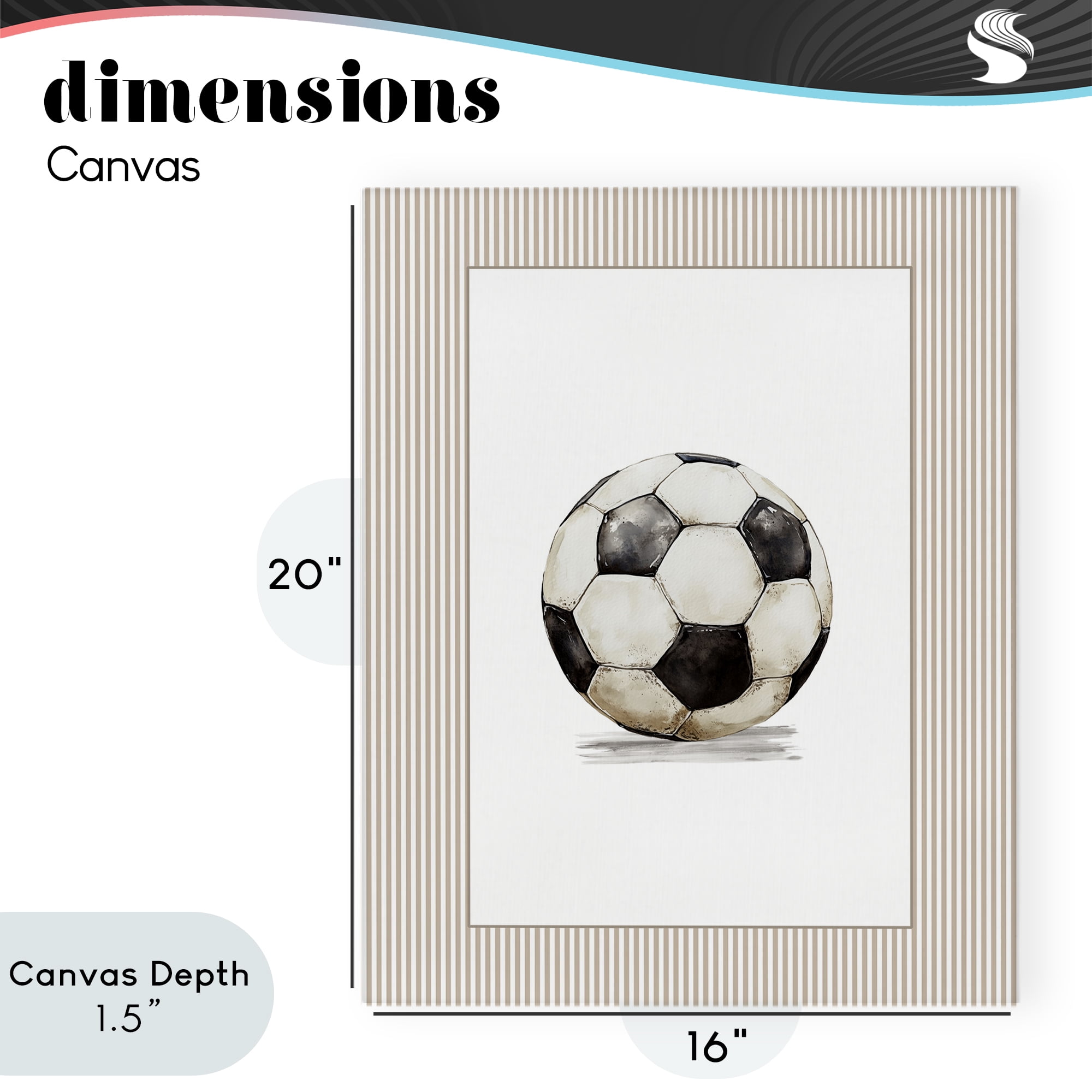Stupell Industries Vintage Sports Soccer Ball Canvas Wall Art, design by Christine Simpson Art