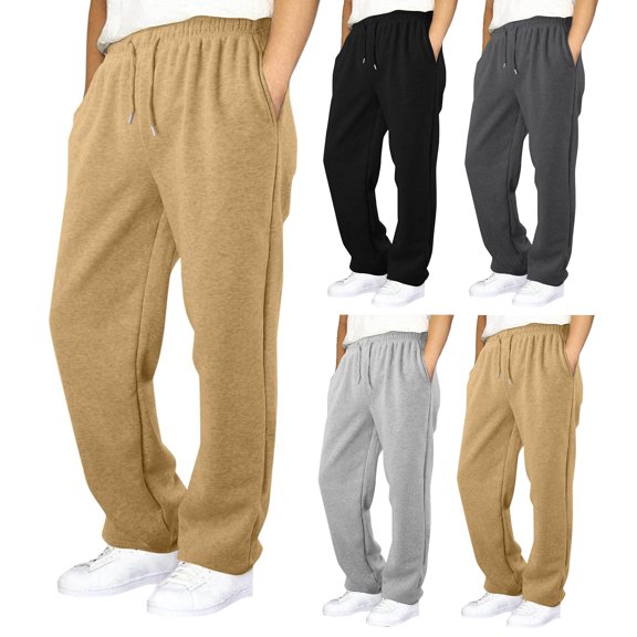 Joernso Men Baggy Sweatpants Drawstring Waist Athletic Pants Straight Leg Casual Trousers Jogging Pants for Autumn Winter Workout Tennis Morning Running