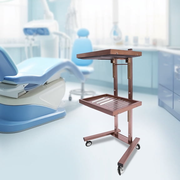 2 Tiers Hairdressing Trolley Salon Trolley Salon Rolling Cart W/ Trays & 4 Wheels 19.3*34.3inch