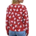 thumbnail image 6 of WTOBBY Women's Christmas Print Knit Cardigan, Long Sleeve Pullover with Festive Designs, Cozy for Holiday Parties and Winter Wear,Vermilion XL, 6 of 6