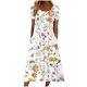 thumbnail image 2 of Puntoco Vestido De Bolsillo Estampado Con Cuello Redondo Y Manga Corta De Verano Para Mujer Blanco Xxxl,Regalos Para Mujer Joven, 2 of 6