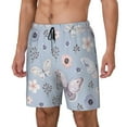 thumbnail image 2 of Uemuo Blue Butterfly Pattern Mens Swim Trunks Quick Dry Board Shorts with Mesh Lining, Stretch Beach Shorts Quick Dry No-Chafing Board Shorts-Medium, 2 of 9