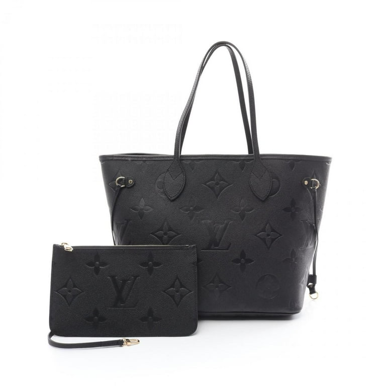 Pre Owned Louis Vuitton Neverfull MM Tote Bag Leather Monogram Empreinte Women s Black M45685 Good Walmart