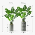 thumbnail image 2 of Artificial Tree in Modern Geometric Pattern Planter, Fake Monstera Silk Tree for Indoor and Outdoor Home Decoration - 56" Overall Tall (Plant Pot Plus Tree), 2 of 5