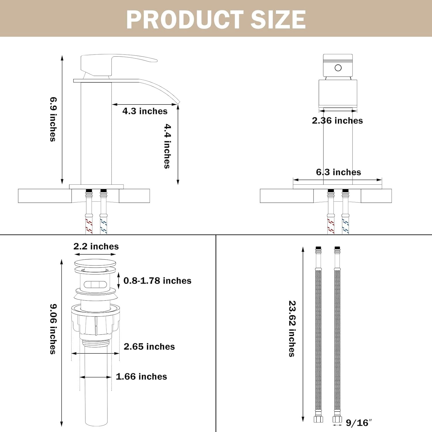 Kede Oil Rubbed Bronze Waterfall Bathroom Faucet Lavatory Single Handle 1 or 3 Hole Bathroom Sink Faucet Washbasin Faucet with Deck and Pop-up Drain