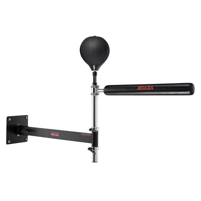 VEVOR Wall Mount Boxing Spinning Bar, Spinning Bar with Punching Ball, Adjustable Boxing Speed Trainer, Reflex Boxing Bar with Gloves,