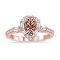 thumbnail image 2 of 1.50 Carat Pear Morganite and Diamond Engagement Ring for Women in 14k Rose Gold affordable morganite & diamond engagement ring, 2 of 2