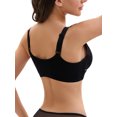 thumbnail image 3 of INSPIRE CHIC Women's Bras Front Closure for Lace Full Coverage V Neck Wirefree Adjustable Straps Soft XL Black, 3 of 4