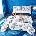 thumbnail image 3 of meiyoeat Sea Navigation Theme Queen Comforter Set For Boys,Ocean Lighthouse Cute Whale Comforter Sets Queen,Reversible,3-Piece,1 Comforter And 2 Pillowcases, 3 of 7