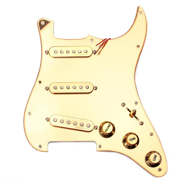 SSS 1-ply Prewired Pickguard Mirror Scratchplate for ST Guitar