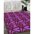 thumbnail image 3 of Ahgly Company Machine Washable Indoor Rectangle Transitional Dark Magenta Purple Area Rugs, 7' x 10', 3 of 7