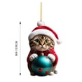 thumbnail image 6 of KCEHTA Christmas Cat Ornaments, Cat Ornaments for Christmas Tree, Cute 2D Acrylic Cat Christmas Tree Ornaments Holiday Party Decor for Cat Lovers, 6 of 6