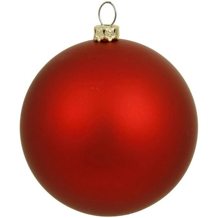 Vickerman 15.75" Red Matte Ball Ornament with UV-Resistant Finish and Pre-Drilled Cap