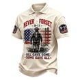 thumbnail image 2 of 9/11 25th Anniversary Shirt Mens Polo Shirts 911 We Will Never Forget Memorial Anniversary Patriotic Shirts for Men Beige 3XL, 2 of 4