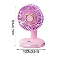 thumbnail image 3 of Rechargeable Desktop Fan with Round Base, Portable Mini Summer Fan, USB Rechargeable 3 Speed Settings, Plastic, 10 x 10 x 17 cm, 1-Pack, 3 of 6