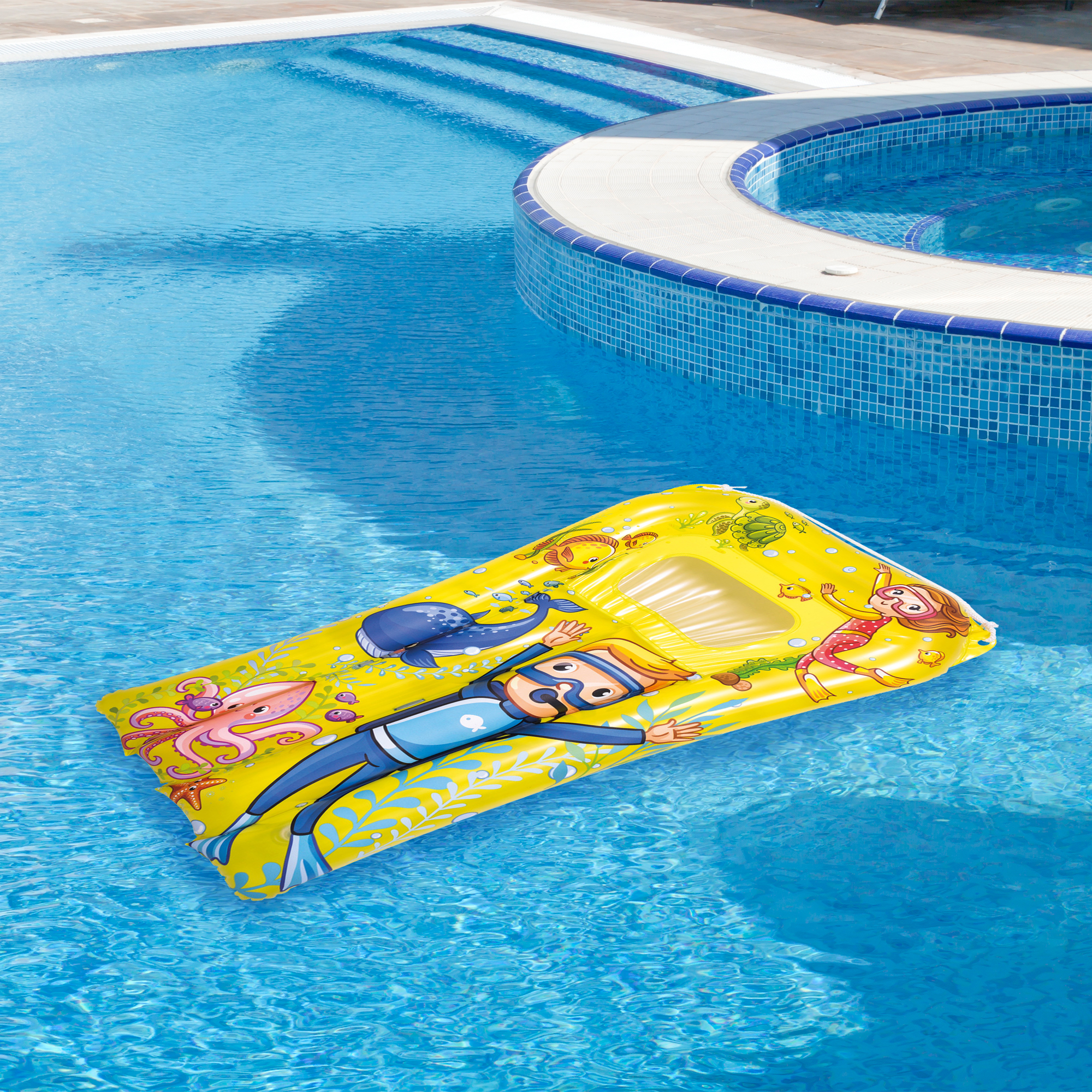 29" Yellow Underwater Sea World Inflatable Kick Board