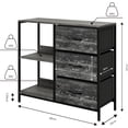 thumbnail image 3 of Organizador Cajonera De 3 Cajones y 3 Estante de Almacenamiento para Hogar Y Oficina, Organizador Cajonera De Estructura Metal y Cajones De Tela Lino Poliéster y Tela No Tejida (Oak Negro), 3 of 7