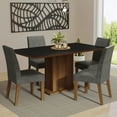 thumbnail image 2 of Juego de Comedor Mesa con Tapa de Madera 4 Sillas Marron/Negro/Plata Keila Madesa, 2 of 9