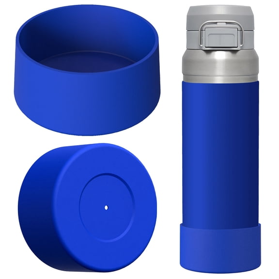 Linkidea 2 Pack Water Bottle Boot Compatible with Stanley Quick Flip GO 36oz, Silicone Waterbottle Bottom Bumper Protector (Navy Blue)