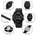 thumbnail image 5 of Men's Ultra-Thin Digital Waterproof Watch Stylish Sports Wrist Watch for Men and Women Military Tactical, Minimalist Design with Stopwatch, Countdown, Alarm, Dual Time，Hourly Chime, 5 of 6