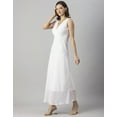 thumbnail image 3 of Moomaya Womens Solid Sleeveless Maxi Dress, V-Neck Party wear, Flared Resort Dress, 3 of 8