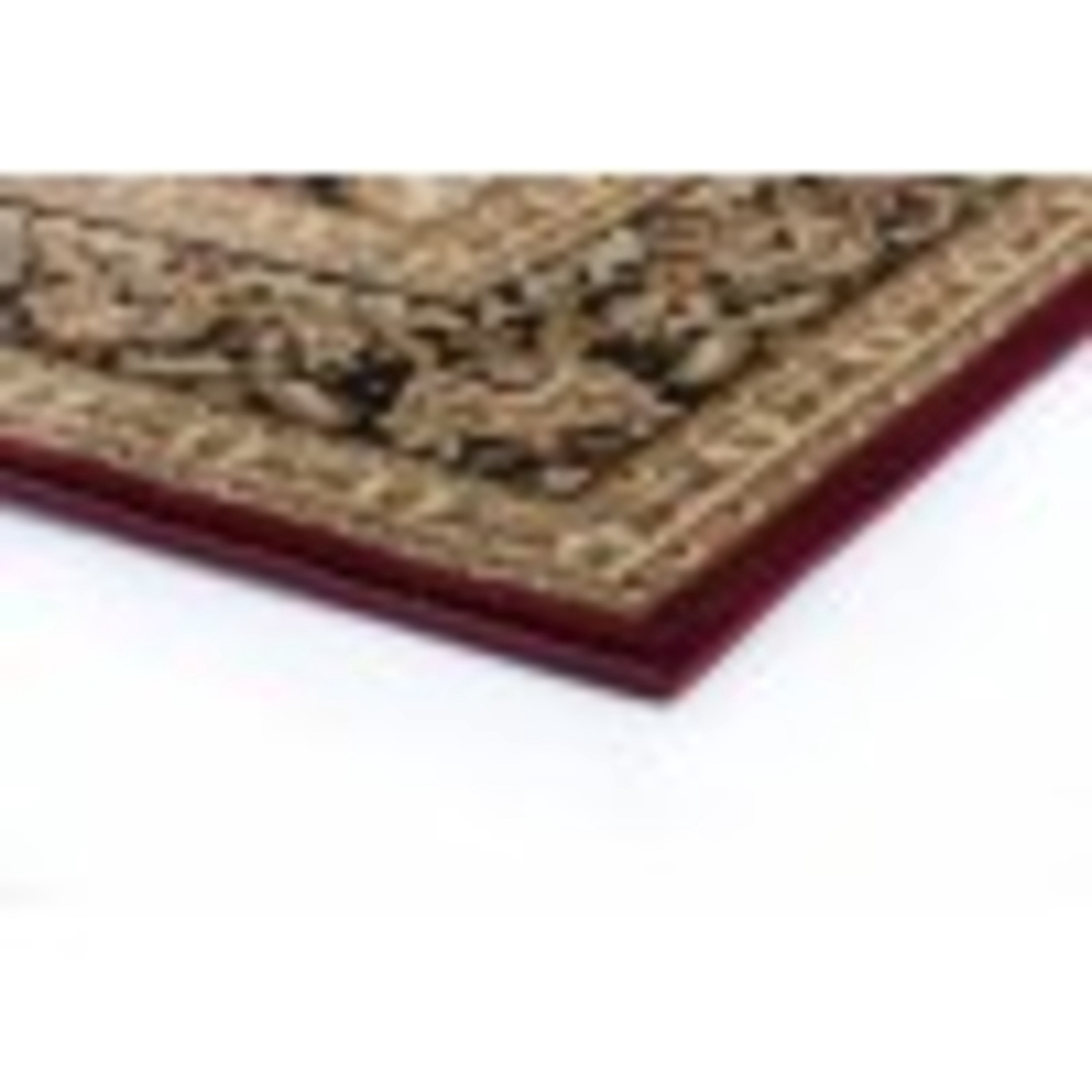 Sensation Transitional 5' Octagon Red and Beige Polypropylene Indoor Area Rug