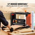 thumbnail image 2 of KFFKFF Tabletop Wood Planer, Two-Speed, 13" Broad Surface, Comes with Trio of Blades, Powered by 15-Amp 2000W Engine, Features 12" Additional Input Table, Engineered for Noiseless Functioning, 2 of 9