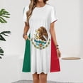 thumbnail image 2 of Flag of Mexico Dress Fashion Beach Short Sleeve Dresses Female Party Printed Sundress, 2 of 7