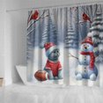 thumbnail image 4 of Hello Winter British Shorthair Football Snowman Welcome Snowy Morning Shower Curtain Cat Lover Kitten Owner Gifts Waterproof Bathroom Bathtub Curtain - 01012, 4 of 5