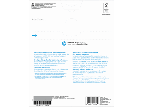 New HP Premium Plus Photo Paper Inkjet SOFT GLOSS 8.5/" x 11/" ~ 25 Sheets