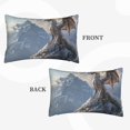 thumbnail image 2 of Gukieu Silver Dragon Mountain Peaks Print Plush Pillow Cover, Hidden Zipper Pillow Protector without Pillow Core, Suitable for Bedroom, Office, Car Decoration-14"x20", 2 of 6