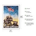thumbnail image 2 of Iwo jima Japan - American Flag Raising - Now All Together - 7th War Loan - Vintage War Poster by C. C. Beall 1945 - Fine Art Rolled Canvas Print 27in x 40in, 2 of 4