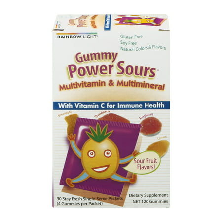 UPC 021888120123 product image for Rainbow Light 826073 Gummy Power Sours Multivitamin And Multimineral Sour Fruit  | upcitemdb.com
