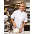 thumbnail image 4 of Ubon Women's Plus Size Chef Jacket Short Sleeve Chef Coat Side Mesh Vent Zipper Chef Jacket White 2XL, 4 of 11