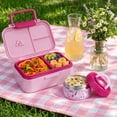 thumbnail image 4 of Bento Lunch Box 1283ML/ 43 oz, 3 Compartment Lunch Box with 391 ML/ 13 oz Thermal Food Jar and Ice Pack, Airtight Bento Box, Removable Tray and Handle, BPA-Free and Food-Safe Materials(Light Orchid), 4 of 10