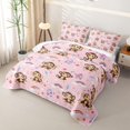 thumbnail image 3 of Erosebridal Cartoon Monkey Floral Twin Quilt Set,Cute Rainbow Flower Twin Coverlet Set For Girls,2-Piece, 3 of 7