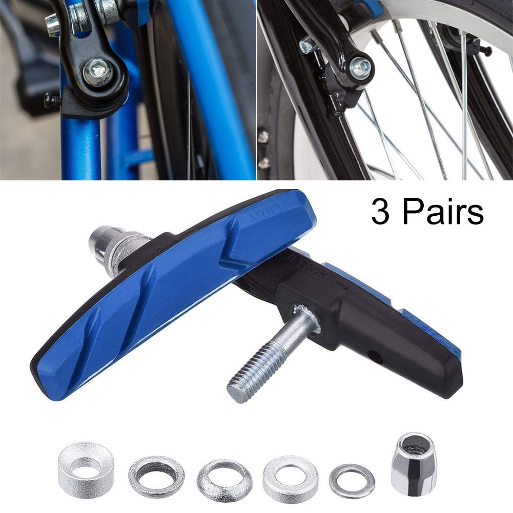 BLUE&BLACK Mountain Bike/Bicycle Cycling Abrasive Rubber V-Brake Shoes Pads 2Pcs 
