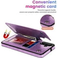 thumbnail image 5 of S23 FE Case Wallet,Designed for Samsung Galaxy S23 FE Case with Card Holder,Women Mandala Emboss PU Leather with Stand Credit Card Slots Slim Protective Phone Case for Galaxy S23 FE 5G (Purple), 5 of 13