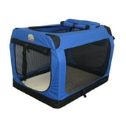 Angle View: Go Pet Club Soft Crate for Pets, 20-Inch, Blue